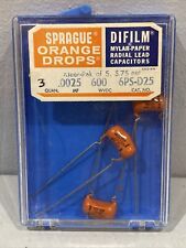 3 Sprague 220p 6ps-d25 0.0025 Uf 600 Vdc Orange Drop Capacitors Nos