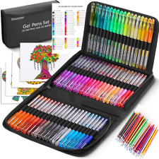 Soucolor Glitter Gel Pens For Adult Coloring Books 120 Pack-60 Glitter Pens 60