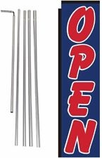 Open Advertising Rectangle Feather Banner Flag Sign With Pole Kit And Ground...