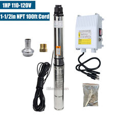 4deep Well Submersible Pump 1hp 207 37gpm 110v Stainless Steel Wcontrol Box