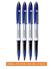 4x Uni-ball Air Uba188l 0.7mm Roller Ball Pen Blue Ink