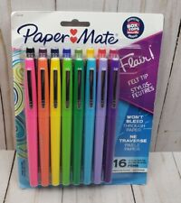 Paper Mate Flair 16 Felt Tip Pens Medium 0.7mm New Free Ship