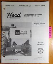 Herd 12-180 Band Spreading Kit For 750 1200b 1200c Spreader Manual
