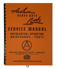 Axelson 32 Engine Lathe Operation Service Parts Manual 11