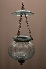 Antique Val St Lambert Globe Lantern Pendant Light Bell Jar Hundi Melon Oldi 04