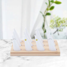 12pcs Cone Shaped Finger Ring Display Holder Jewelry Ring Stand Organizer Wood