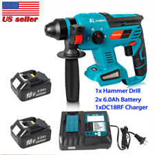 18v Rotary Hammer Drill Brushless Cordless Sds 4 Functions W Batterycharger