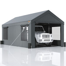 Vevor Carport Car Canopy Garage Tent 12x20ft Amp 8 Legs Sidewalls Windows