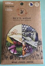 Bees Wrap Reusable Food Storage Bees And Bears Print -new 2 Pack Small Medium