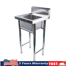Commercial Sink 304 Stainless Steel Bowl Mop Sinks W Legs Cafe Laundry Trough