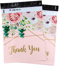 Poly Mailers Shipping Bags Thank You Design - Pink 12 X 15.5 Inches 50