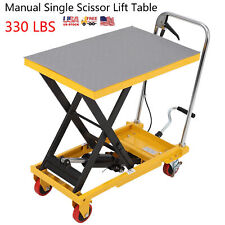 Hydraulic Lift Table Cart 330 Lbs Manual Single Scissor Lift Table Up To 28.5