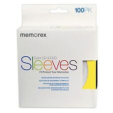 100 Memorex Multi-color Cddvd Paper Sleeves Envelope With Window Flap 100g