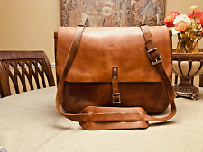J Crew  Saddle Leather Mail Bag Messenger Bag Postal Bag - Made In Usa