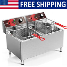 Commercial Deep Frye Large Dual Tank Electric Countertop Fryer For Restaurant