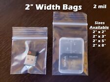 2 Clear Zip Seal Bags Poly Plastic Reclosable Top Lock Zipper Mini Baggies 2mil