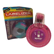 Vintage Rotex Labelizer Label Maker 38 9.5mm Pink Teal Sealed Labels