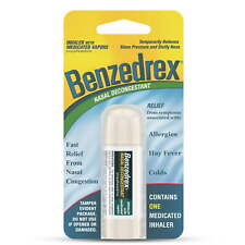 Benzedrex Nasal Decongestant Inhaler Sinus Stuffy Nose Relief 1 Ct Pack Of 24