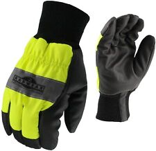 High Visibility Waterproof Thermal Lined Insulated Warm Winter Work Gloves Large