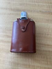 Vintage Glass And Leather Flask Genuine Leather - Sheldon