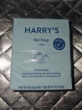 Harrys Mens Cleansing Bar Soap Wildlands Scent 4 Oz 4 Pack