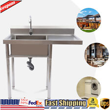 1 Compartment Commercial Utility Prep Sink Kitchen Sinkfaucet Stainless Steel