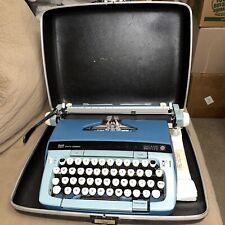 Vintage 1975 Scm Smith Corona Galaxie 12 Typewriter W Hard Carry Case And Cover