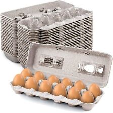 Mt Products Blank Natural Pulp Egg Cartons Holds 12 Eggs - Pack Of 25