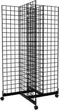 Heavy-duty 5 X 2 Rolling Grid Panel Tower 4-way Floorstanding Grid Wall Hook