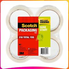 Scotch Sure Start Packaging Tape Clear 1.88 In X 54.6 Yds 4 Rolls