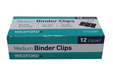 Wexford - Medium Binder Clips 1-14 In Black 12 Pack 144 Clips