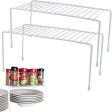 Wire Rack Cabinet Shelf Organizer Set Of 2 White Kitchen Organization Bathroom