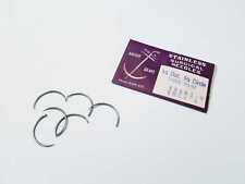 6 Suture Needles Veterinary Surgical 12 Circle Taper Point Stainless Usa Made