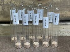 Lot Of 10 Glass Test Tubes 6 X 1 With Cork Stopper 50ml