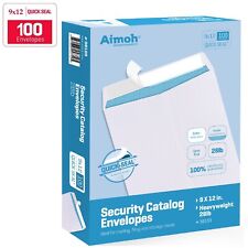100 9 X 12 Self Seal White Catalog Envelopes - 28lb - Security Tinted 38100
