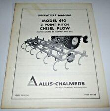 Allis Chalmers 610 3-point Hitch Chisel Plow Operators Manual Jeoffroy Ac Oem