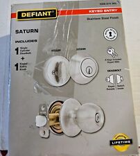 Defiant Saturn Combo Pack Single Cylinder Deadbolt Knob Lock Set Read