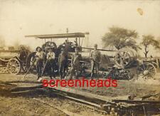 Early Steam Tractor Cabinet Photo With Farmer Rail Splitters Vg