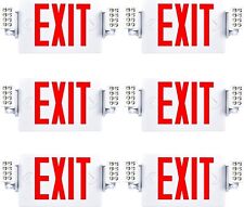 6 Pack Led Exit Sign Emergency Combo Light With Adjustable Two Head Battery Ul