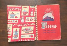 Vintage 1960s My Recipes 3-ring Binder Red Unused Blank W Vtg Bonus Cookbook