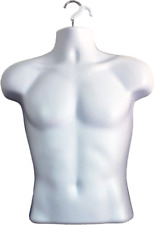 White Male Mannequin Hollow Back Body Torso Dress Form Hanging Hook S-m Sizes