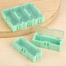 5pcs Green Plastic Composable Electronic Component Part Storage Case Box Smt Smd
