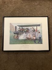 Steam Engine Tractor Framed Lithograph Print 1921 Advance Rumley 18 Hp Engine
