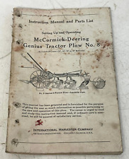 Vintage Ih Mccormick-deering Genius Tractor Plow No 8 Instruction Manual