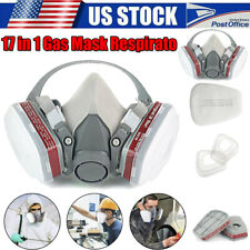 17 In 1 Half Face Gas Mask Respirator Spray Painting Facepiece Safety Sets 6200