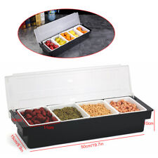 Bar 5 Compartments Condiment Dispenser Chilled Server Caddy Food Tray Salad Tray