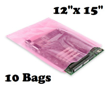 New Lot Of 10 Anti-static Bags 12 X 15 2 Mil Pink Plastic Bag Open End Large