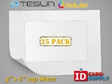 Teslin Synthetic Paper - 4 X 6 Perforated 1-up Inkjet Sheet Pack Of 25