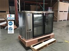 Commercial Back Bar Cooler Beverage Refrigerator Stainless Steel 2 Door Nsf 48