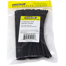 Thermosleeve 24pc Of 6 Black 12 To 332 Ratio Polyolefin Heat Shrink Tubing